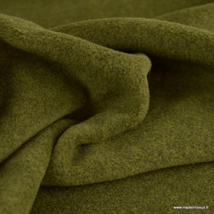 Tissu Polaire Made in France haut de gamme vert mousse - oeko tex