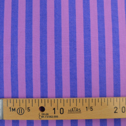 Tissu coton tissé teint à rayures - Violet et rose