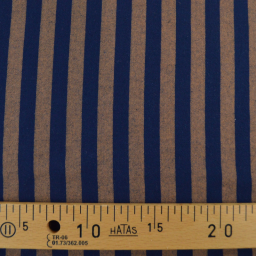 Tissu coton tissé teint à rayures - Bleu marine