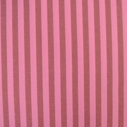 Tissu coton tissé teint à rayures - Grenat et rose