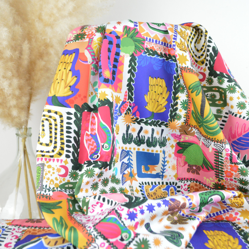 Lot De 5 Tissus Vintage En Coton, Jamais Utilisés, Motifs Rayés Multicolores, Dimensions ~41x51 Cm - Occasion