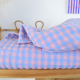 Tissu seersucker Vichy grands carreaux Bleu indigo et rose