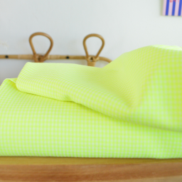 Tissu seersucker Vichy petits carreaux Jaune fluo