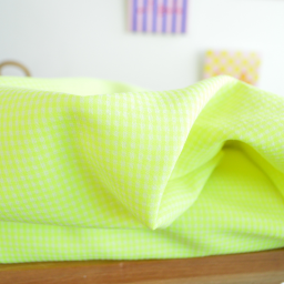 Tissu seersucker Vichy petits carreaux Jaune fluo