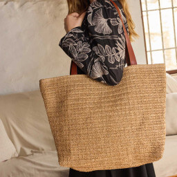 Tissu raphia uni naturel