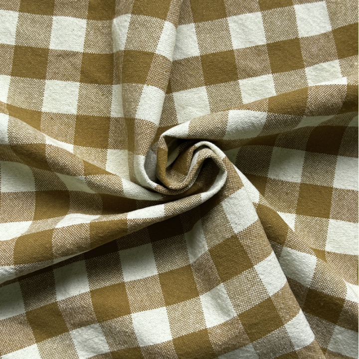 Tissu coton Celestin à grands carreaux Vichy Peanut