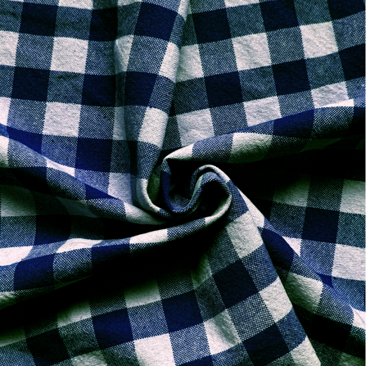 Tissu coton Celestin à grands carreaux Vichy Indigo