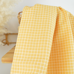 Tissu coton Jules à carreaux coloris Avoine - OEKO TEX