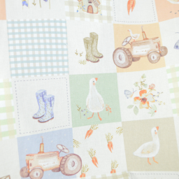 Tissu cretonne coton Magdy motif patchwork de la ferme -  OEKO TEX