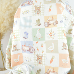 Tissu cretonne coton Magdy motif patchwork de la ferme -  OEKO TEX