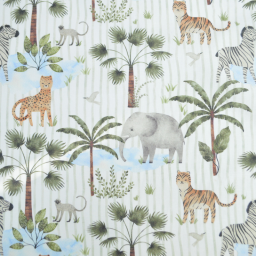 Tissu cretonne coton Jungo motif animaux -  OEKO TEX