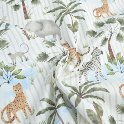 Tissu cretonne coton Jungo motif animaux -  OEKO TEX