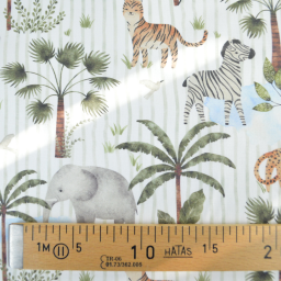Tissu cretonne coton Jungo motif animaux -  OEKO TEX