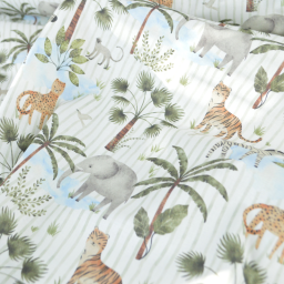 Tissu cretonne coton Jungo motif animaux -  OEKO TEX