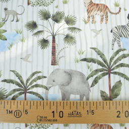 Tissu cretonne coton Jungo motif animaux -  OEKO TEX