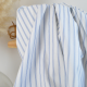 Tissu Regence en coton motif rayures bleues fond blanc - OEKO TEX