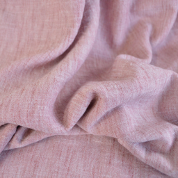 Tissu fluide polyester aspect Lin - Vieux rose