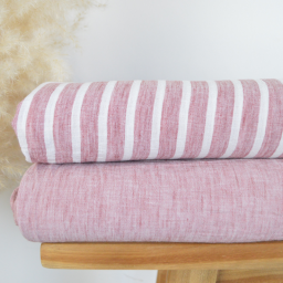 Tissu fluide polyester aspect Lin - Vieux rose