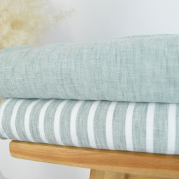 Tissu fluide polyester aspect Lin - vert olive