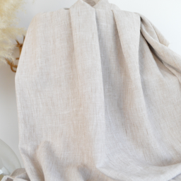Tissu fluide polyester aspect Lin - Beige