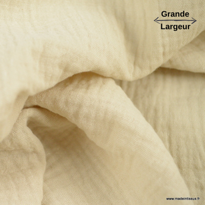 Double gaze grande largeur coloris Lin (280cm) - oeko tex