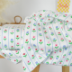 Tissu jersey côtelé petites fleurs et rayures fond blanc