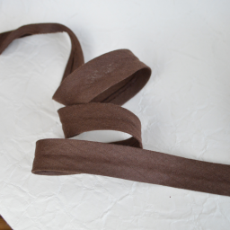 Biais double gaze replié 20 mm - Chocolat