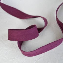 Biais double gaze replié 20 mm - Prune