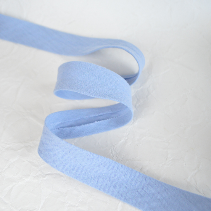 Biais double gaze replié 20 mm - Bleu denim clair