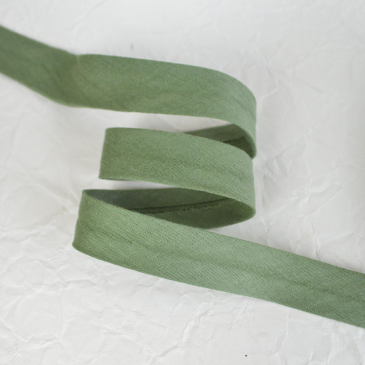 Biais double gaze replié 20 mm - vert fougère