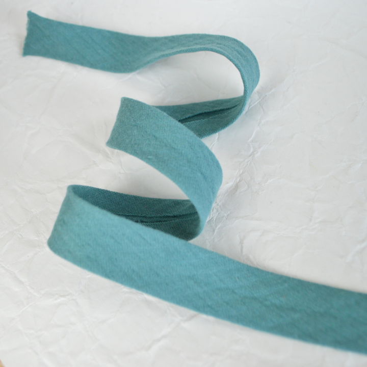 Biais double gaze replié 20 mm - vert eucalyptus
