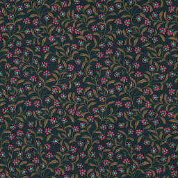 Tissu popeline de viscose motif petites fleurs roses fond vert