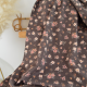 Jersey fleurs Léa beiges et vieux rose fond marron – Poppy Fabrics - OEKO TEX