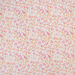 Tissu popeline de coton Poppy – motif fleurs roses
