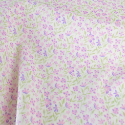 Tissu popeline de coton Poppy – motif fleurs Violettes