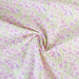 Tissu popeline de coton Poppy – motif fleurs Violettes