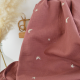 Tissu Double gaze brodée lunes et étoiles fond terracotta - OEKO TEX