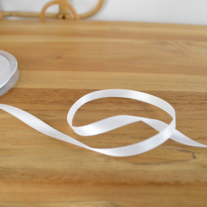 Ruban satin Blanc - 6 mm