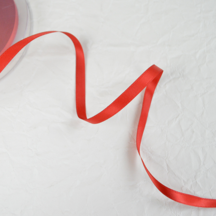 Ruban satin Rouge - 6 mm