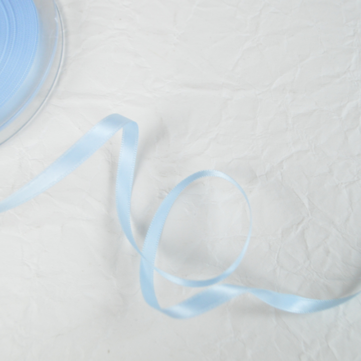 Ruban satin bleu ciel - 6 mm