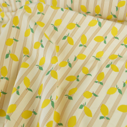 Tissu cretonne coton Lime motif citrons fond écru - OEKO TEX