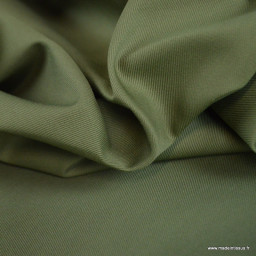 Tissu gabardine sergé coloris olive - OEKO TEX