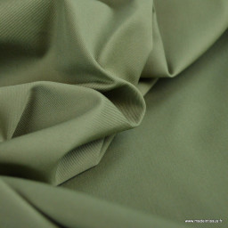 Tissu gabardine sergé coloris olive - OEKO TEX