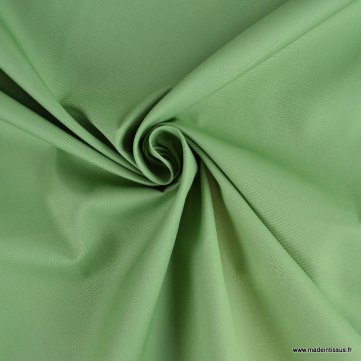 Tissu gabardine sergé coloris amande- OEKO TEX