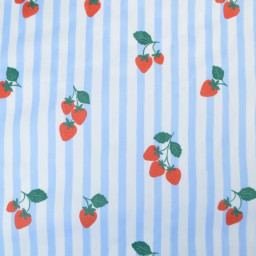 Pul contact alimentaire motifs rayures bleues et fraises - motif exclusif