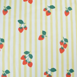 Pul contact alimentaire motifs rayures jaunes et fraises - motif exclusif