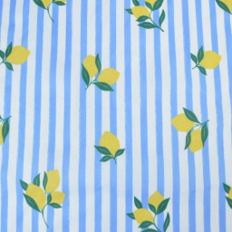 Pul contact alimentaire motifs citrons et rayures bleues - motif exclusif