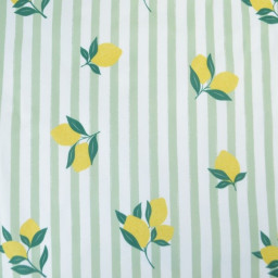 Pul contact alimentaire motifs citrons et rayures vert amande - motif exclusif