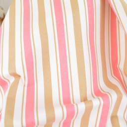 Tissu canva lydia type bachette motif rayures roses et camel