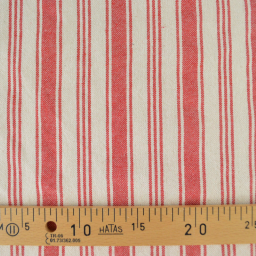 Tissu coton Eugene tissé teint à rayures rouges